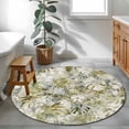 thumbnail image 3 of Small Round Rug 3Ft Washable Non-Slip, Tropical Leaf Circle Area Rugs for Living Room Bedroom, Palm Leaves Plants Vintage Spring Green Indoor Floor Mats Carpet Runner for Home Decor, 3 of 8
