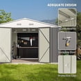 thumbnail image 6 of Kojooin 8*8 FT Metal Storage Shed for Outdoor,Steel Yard Shed with Design of Lockable Doors,Utility and Tool Storage,grey, 6 of 7