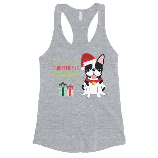 365 Printing Christmas Frenchie Present Funny Womens Tank Top Xmas