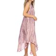 thumbnail image 3 of Sakkas Kara Long Draped Sleeveless Marbled Caftan Dress / Cover Up - Lilac - One Size Regular, 3 of 5