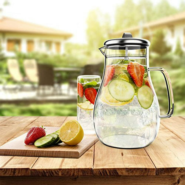  3 Pack 64oz Glass Mason Jar Pitchers with Lids, Sun Tea Pitchers  for Outside, Ice Tea Pitcher for Fridge, 2 Quart Pitcher for Cold Brew,  Breast Milk, Lemonade, Coffee, Flavored Water