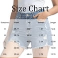thumbnail image 3 of Yifymode Jean Shorts Womens Summer Mid Rise Stretchy Ripped Denim Shorts Casual Mid Thigh Cut Off Jorts with Pockets,Light Blue L, 3 of 5