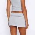 thumbnail image 4 of Women's Fashion Sexy Y2K Bodycon Solid Color Micro Mini Skirt Gray S, 4 of 5