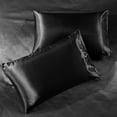 thumbnail image 2 of Satin Pillowcase Queen [2-Pack, Black] - Hotel Luxury Silky Pillow Cases for Hair and Skin - Extra Soft 1800 Double Brushed Microfiber Pillow Covers, 2 of 3