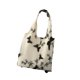 thumbnail image 4 of Bolso de viaje informal con doble asa, elegante bolso de hombro para gimnasio, verano y viajes. Blanco Negro, 4 of 9