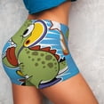 thumbnail image 4 of Naloa Dinosaur Riding a Motorcycle Biker Shorts for Women Seamless Scrunch Short Women’s Yoga Shorts for Gym Running Sport Shorts - Medium, 4 of 9