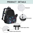 thumbnail image 4 of Space Cat and Planet Black Pattern Backpack for School, Cute School Bag with Adjustable Shoulder Straps and Padded Back, 15"x11.42"x5.5", 4 of 5