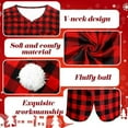 thumbnail image 3 of FNFYFH Mens Nightgown and Hat Set V Neck Classic Plaid Sleep Shirt Long Nightshirt Pajamas with Pockets, 3 of 9