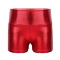 thumbnail image 1 of Sinleey Shorts Métalliques Brillants pour Filles, Shorts de Danse Rouges 6, 1 of 5