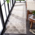 thumbnail image 3 of SAFAVIEH Cabana Burke Geometric Indoor/Outdoor Runner Rug, Grey/Ivory, 2'2" x 9', 3 of 12