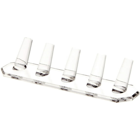 Plymor Clear Acrylic Ring Finger Display, Five, 8.25" W x 2.25" D x 1.75" H