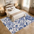 thumbnail image 4 of Area Rugs 5'x7', Vintage Floral Carpet Runner Indoor Outdoor Rugs Home Decor Aesthetic, Blue Flowers Rustic Birds Pastoral Plants Non Slip Mats Washable Accent Rug for Living Room Bedroom, 4 of 8