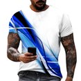thumbnail image 1 of Camiseta para Hombre Manga Corta Estampada Verano Cuello Redondo Top Tendencia Sudadera Casual Azul/M, 1 of 4
