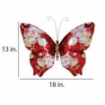 thumbnail image 3 of Eangee Home Design Butterfly Wall Decor Red With Flowers, Capiz and Metal, Indoor / Outdoor Safe, 18x1x13 Inches, 3 of 5