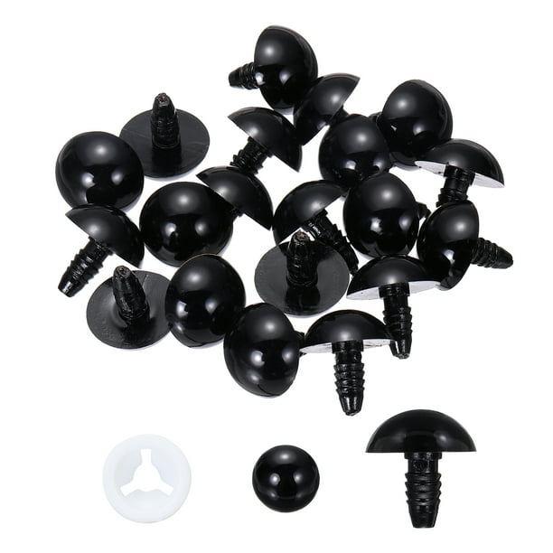 Ojos de seguridad Uxcell de 18 mm, 20 piezas de ojos de plástico para manualidades, Negro