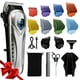 thumbnail image 1 of Cortapelos para hombres y mujeres profesionales, kit de corte de pelo inalámbrico de bajo ruido con 10 peines de colores, pantalla LED, regalos para hombres, cortapelos de barbero 5H con tijeras, capa, 1 of 5