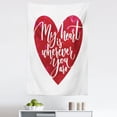 thumbnail image 1 of Wife Tapestry, My Heart is Wherever You Are Romantic Phrase on a Heart Shape for Valentines Day, Fabric Wall Hanging Decor for Bedroom Living Room Dorm, 5 Sizes, Ruby and White, by Ambesonne, 1 of 1