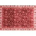 thumbnail image 1 of Ahgly Company Machine Washable Indoor Rectangle Abstract Red Modern Area Rugs, 4' x 6', 1 of 4