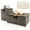 Grey, variant on Costway 32"x 20" Propane Rattan Fire Pit Table Set w/ Side Table Tank & Cover 40,000 BTU