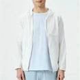 thumbnail image 2 of Wrtxtat Sun Protection Jacket for Men UPF50+ Lightweight Long Sleeve Zip-Up Hoodie with Pockets Fall Spring Summer Cooling Climbing Hiking Shacket White XXXL, 2 of 6