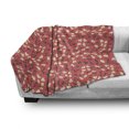 thumbnail image 3 of Flower Soft Flannel Fleece Throw Blanket, Doodle Style Floral Pattern Spring Romance Theme, Cozy Plush for Indoor and Outdoor Use, 50" x 70", Coral Cream, by Ambesonne, 3 of 6