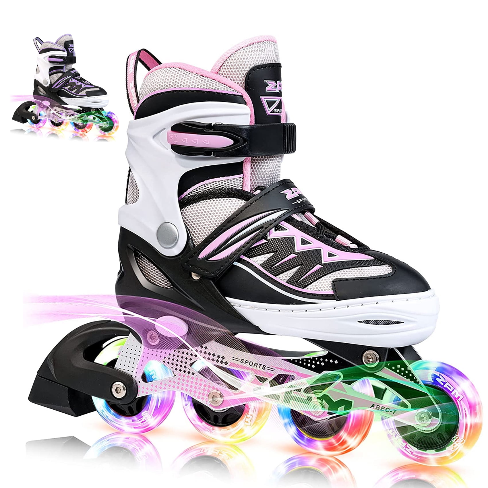 Details about   Inline Skates with RGB Lighting Wheels Roller Blades for Kids Men Women Gifts US 