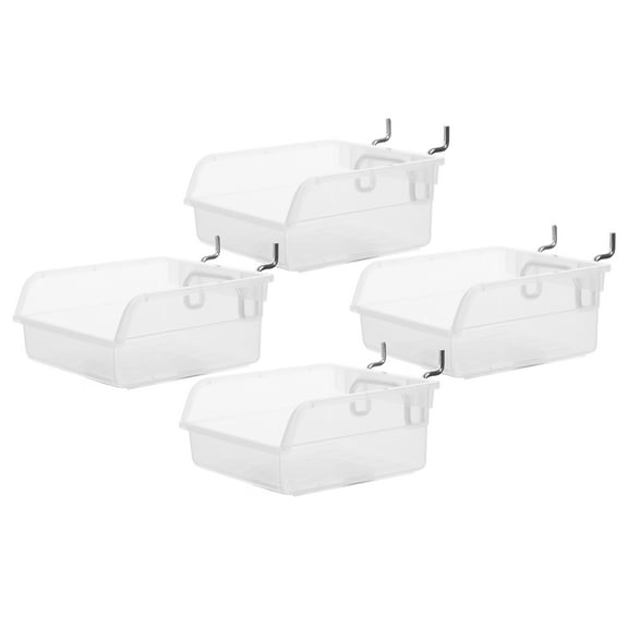 MUSEYA 4pcs Peg Board Basket Organizers Transparent Tool Storage for Home and Garage