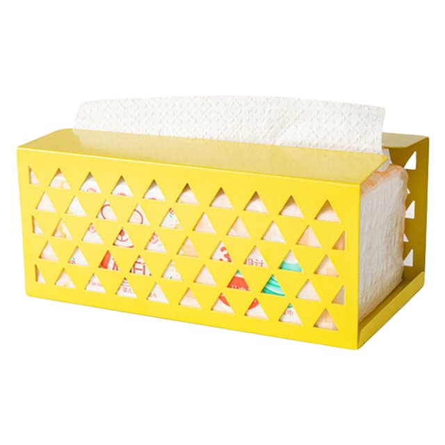 Caja de pañuelos de escritorio Ormromra Soporte para Papel higiénico Color Amarillo Tamaño 20,5 x 10,5 x 9 cm