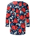 thumbnail image 6 of VBTAPA Womens 3/4 Sleeve T-shirt Boho Tops Dressy Casual Floral Blouse Lightweight Summer Graphic Tees Prime Sales Today, 6 of 6