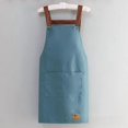 thumbnail image 1 of PVC Waterproof & Oil-Resistant Kitchen Apron - Unisex Solid Color Workwear with Adjustable Straps, Button Closure, and Leather Label for Home & Hotel Use - Easy-to-Wear Sleeveless Design (Leather, 1 of 6