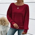 thumbnail image 3 of STETMN Fall Sweaters for Women Striped Round Neck Pullover Tops Loose Long Sleeve Casual Blouses, 3 of 8