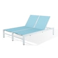 thumbnail image 6 of Iwicker Patio Sling Double Chaise Lounge Outdoor Aluminum Adjustable Back Lounge Recliner Chair for Outside, Mist, 6 of 7