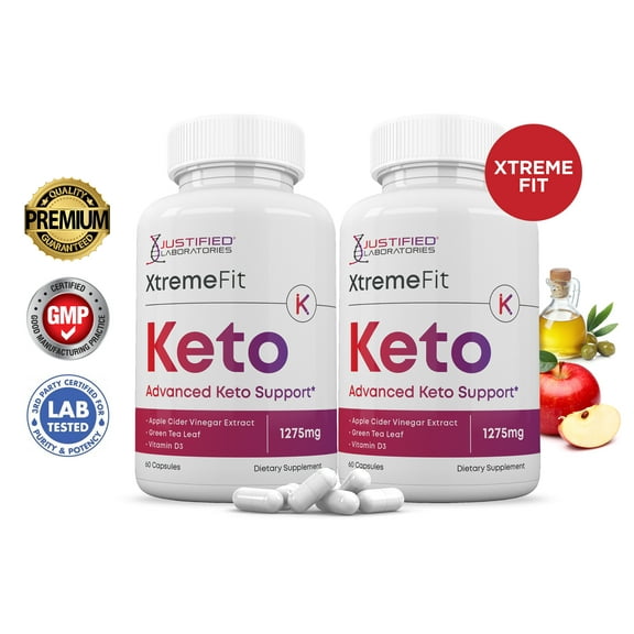 (2 Pack) Xtreme Fit Keto ACV Pills 1275mg Alternative to Gummies Dietary Supplement 120 Capsules