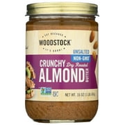 Woodstock Almond Butter, Crunchy, Unsalted, 16 oz