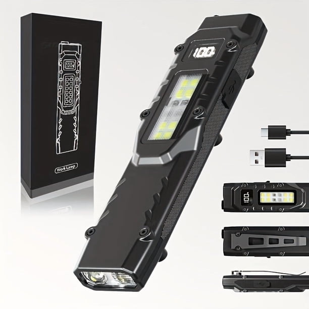 Linterna de Diseño Manos Libres con Clip, Batería de Polímero de 1000mAh, Opciones de Color /Blanco, Tres Modos de Luz con Iluminación Lateral
