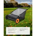 thumbnail image 2 of 26-Inch Push Lawn Sweeper with 4 Spinning Brushes, 7 Cu. Ft. Hopper, Adjustable Height for Yard Cleanup, 2 of 7