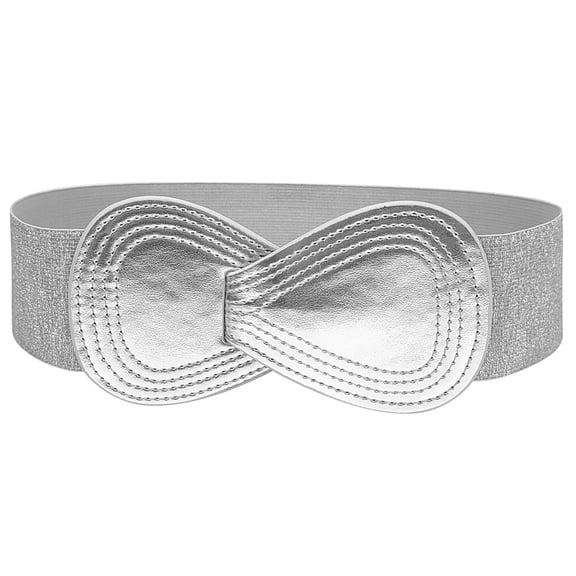 Dress Corset Belt with PU Leather Buckle Elastic Waistband Elegant Girdle Women Wide Belt Decorative Party Cincher Belt