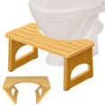 thumbnail image 1 of Taburete de inodoro JACNITAD plegable de bambú de 7.5 pulgadas para baño, 1 of 8