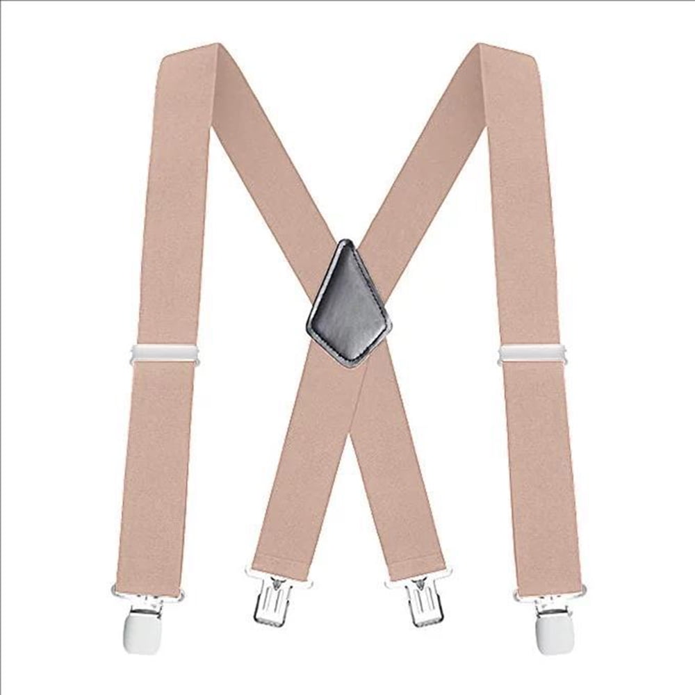 JUNWELL Mens Suspenders, Suspenders for Men Leather End Elastic Tuxedo