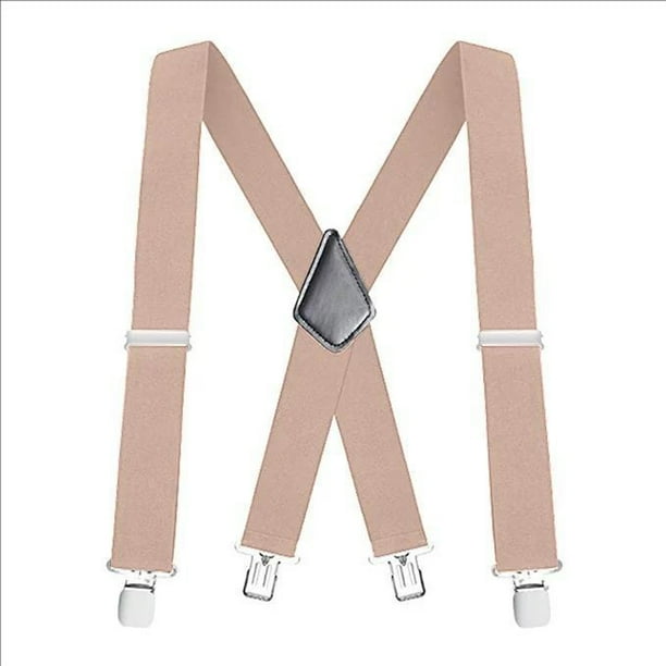 CHUANK Mens Suspenders, Suspenders for Men Leather End Elastic Tuxedo