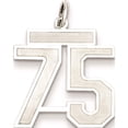 thumbnail image 1 of Sterling Silver Silver/Rhodium-Plated Satin Number 75 Charm (22 X 18) Made In United States qpm75, 1 of 5
