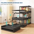 thumbnail image 4 of Clear Stackable Storage Bins with Magnetic Doors & Lids, Foldable Plastic Organizer Boxes, Open Front Design for Easy Access, 4 of 6