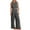 Gray, variant on ZZwxWA Womens Summer 2 Piece Outfits Sleeveless Crop Top Tank and Wide Leg Pants Linen Pants Beach Vacation Sets