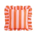 thumbnail image 2 of Throw Pillow Cover, Pink Throw Pillow Covers, Striped Throw Pillow, Throw Pillow Covers for Couch, 18X18 Inch Ruffled Edge Pink and Orange Decorative Pillow Case for Daily Use, 2 of 9
