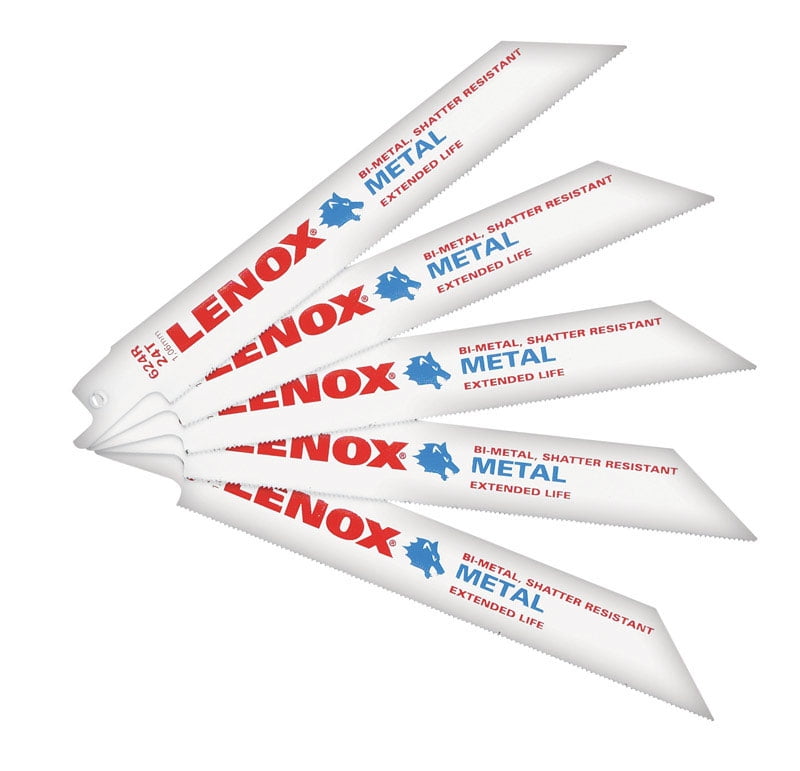 Lenox 6 in. BiMetal Reciprocating Saw Blade 24 TPI 5 pk