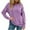 Purple, variant on YHAJDS Casual Women's Long Sleeve Tops Womens Pocket Shirt Solid Color Round Neck Long Sleeve Fashion Base Layer T-shirt Top For Fall And Fall Winter