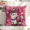 thumbnail image 4 of llama flowers hearts Linen toss pillowcase decoration pillowcase gifting preferred 18x18 inch cushion cover 4 sets sofa pillowcase sofa bedroom living room car, 4 of 6