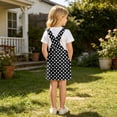 thumbnail image 7 of XAOFW Kids Girls Summer Dresses Sleeveless Polka Dot Printed Overalls Dress With Pocket Casual Suspender Dresses For Daily Wear Comfortable 8-9 Years, 7 of 7