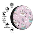 thumbnail image 4 of Fotbe Llama Unicorn and Rainbow Funda de Llanta de Repuesto con Estampado, Engrosada, Ajuste Universal para Jeep, Remolque, RV, SUV, Camión-15 inch, 4 of 6