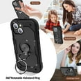 thumbnail image 3 of SUPNICE iPhone 15 Case with Built-in Ring Stand, Military Drop Protection, Absorbing Bumper Shockproof Case with 360°Rotatable Ring Kickstand for iPhone 15 6.1 inch, Black, 3 of 8